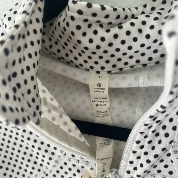 Lululemon Black and white polka dot zip up jacket - Picture 4 of 8